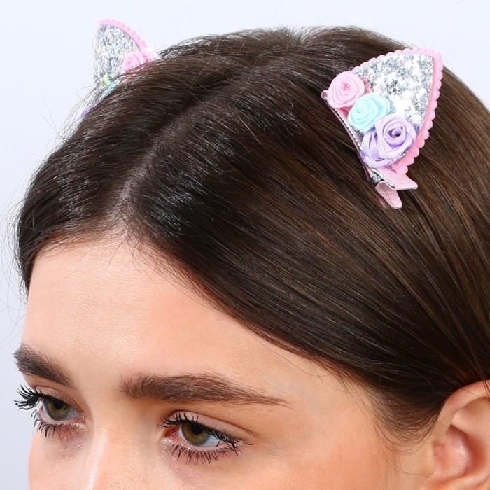 Заколки для волос ушки «Моей кошечке», 2 шт, 5 х 5 см Заколки для волос ушки «Моей кошечке», 2 шт, 5 х 5 см