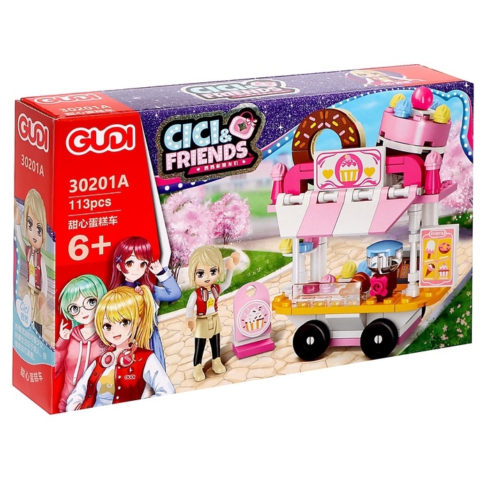 Конструктор для девочек &laquo;Подружки. Магазин на тележке. Десерт&raquo;, 113 деталей