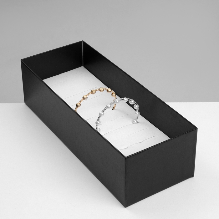 Подставка для украшений «Шкатулка» 12 мест, 24,5×9×7 см, цвет чёрный Подставка для украшений «Шкатулка» 12 мест, 24,5×9×7 см, цвет чёрный