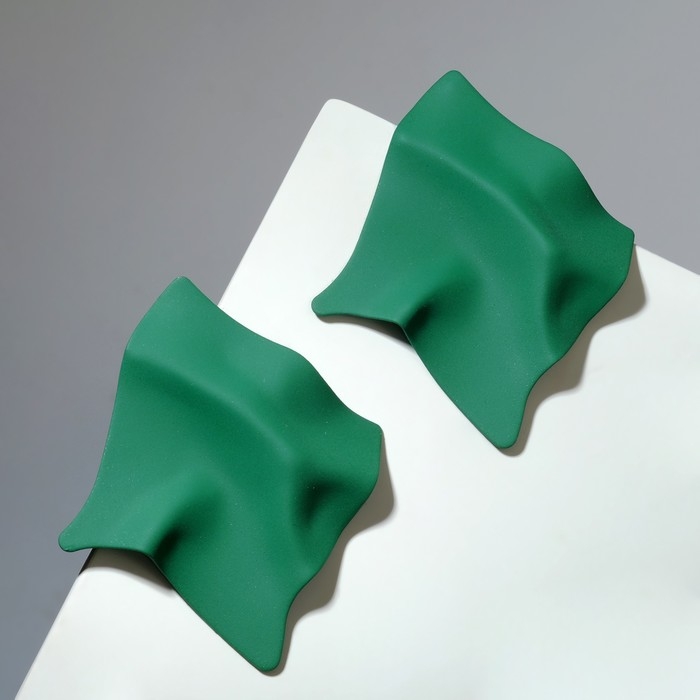 Серьги металл «Яркость» ромб, цвет тёмно-зелёный Серьги металл «Яркость» ромб, цвет тёмно-зелёный