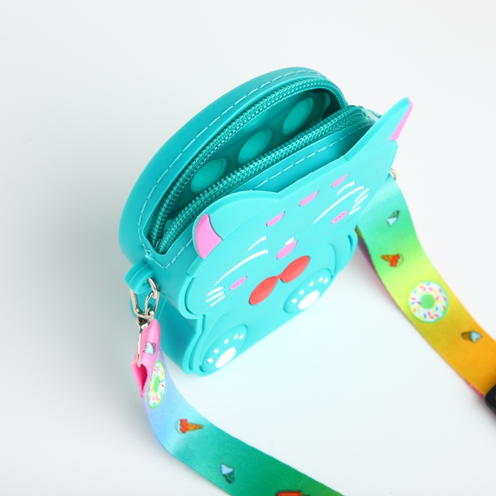Сумка детская для девочки на молнии, цвет бирюзовый