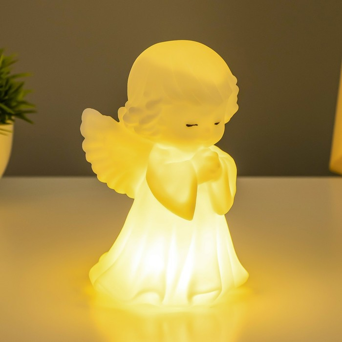 Ночник  Ночник "Ангелочек" LED батарейки 3xLR белый 8,5х8х14,5 см RISALUX
