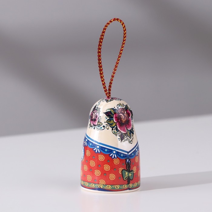 Колокольчик матрешка , хохлома, 5,5 см Колокольчик матрешка , хохлома, 5,5 см