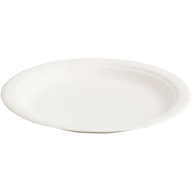 Тарелка одноразовая из ламинированной бумаги д 180 мм, 50шт/уп