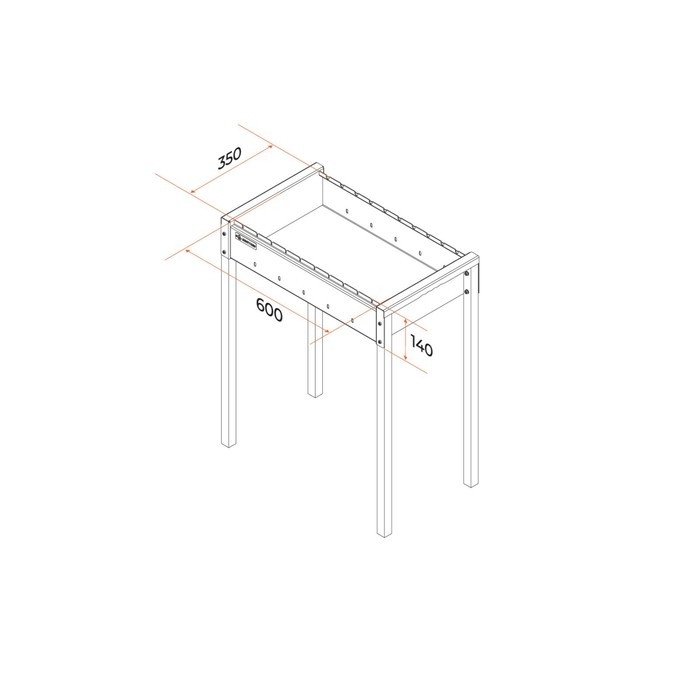 Мангал "MAH 201" 67,6 х 39,7 х 76,7 см, 2 мм