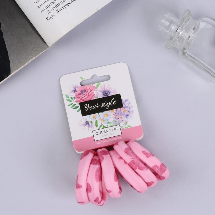 Резинка для волос Резинка для волос "Лина" (набор 6 шт) бабочки, 4 см, микс