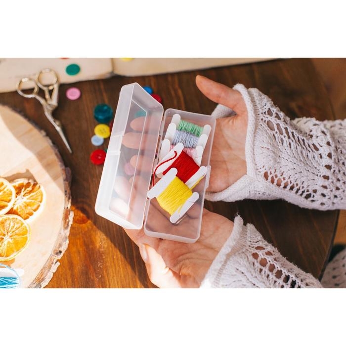 Контейнер для хранения мелочей, 12,5 × 5 × 3,3 см, цвет прозрачный