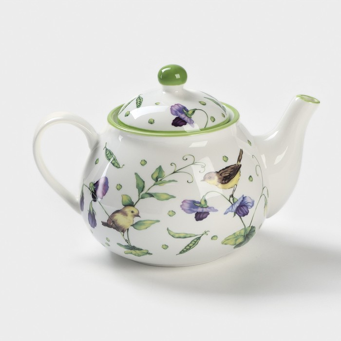 Чайник фарфоровый заварочный Доляна «Зелёный сад», 900 мл Чайник фарфоровый заварочный Доляна «Зелёный сад», 900 мл