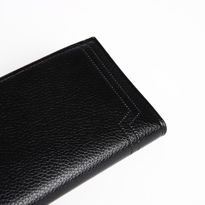 Портмоне мужское без застежки, отдел для купюр, для карт, для монет, цвет чёрный Портмоне мужское без застежки, отдел для купюр, для карт, для монет, цвет чёрный