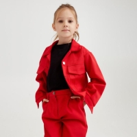 Жакет для девочки MINAKU: Casual collection KIDS, цвет красный, рост 128 см