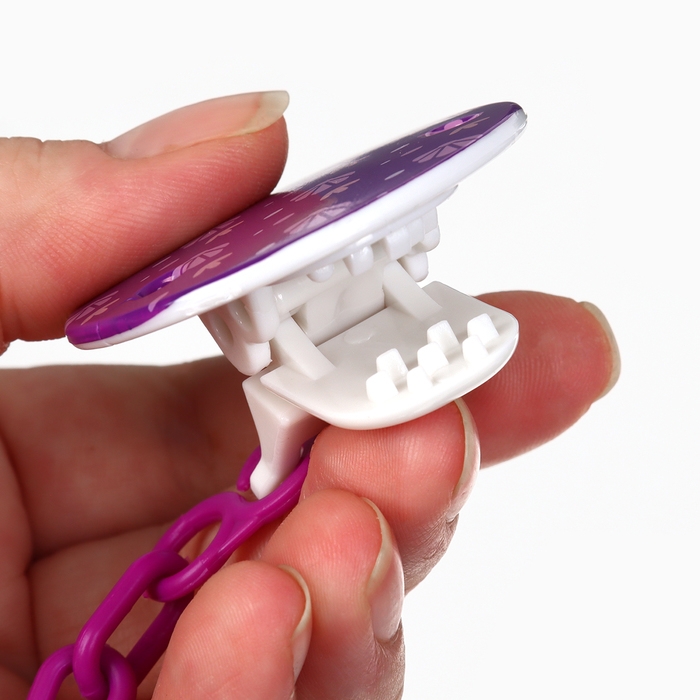 Набор: Соска - пустышка с держателем «Пингвинчик», анатомическая +6 мес, цвет фиолетовый Набор: Соска - пустышка с держателем «Пингвинчик», анатомическая +6 мес, цвет фиолетовый