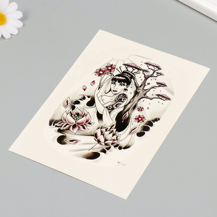 Татуировка на тело цветная Татуировка на тело цветная "Леди Сакура" 26,1х14,6 см