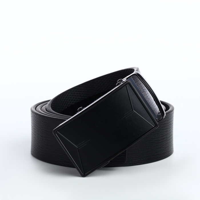 Ремень мужской, ширина 3,5 см, пряжка автомат, цвет чёрный Ремень мужской, ширина 3,5 см, пряжка автомат, цвет чёрный