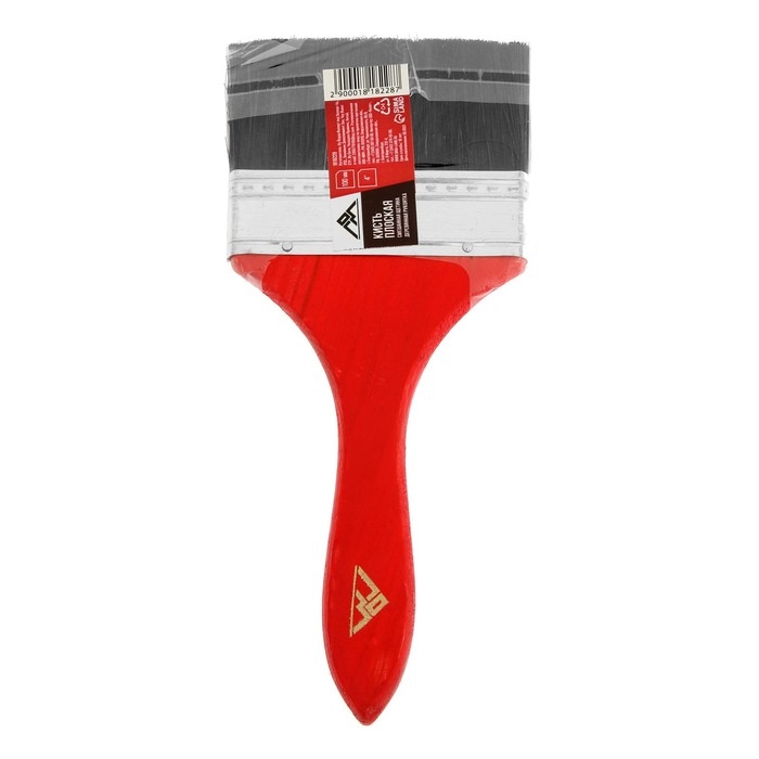 Кисть плоская ЛОМ, смешанная щетина, деревянная рукоятка, 4 Кисть плоская ЛОМ, смешанная щетина, деревянная рукоятка, 4", 100 мм