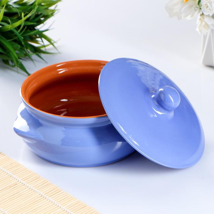 Горшок керамический для запекания "Борисовский" 0,7л / 15х9см, радуга МИКС