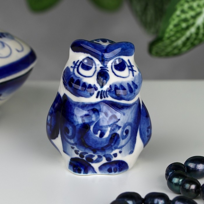 Сувенир «Сова», 5 см, гжель Сувенир «Сова», 5 см, гжель