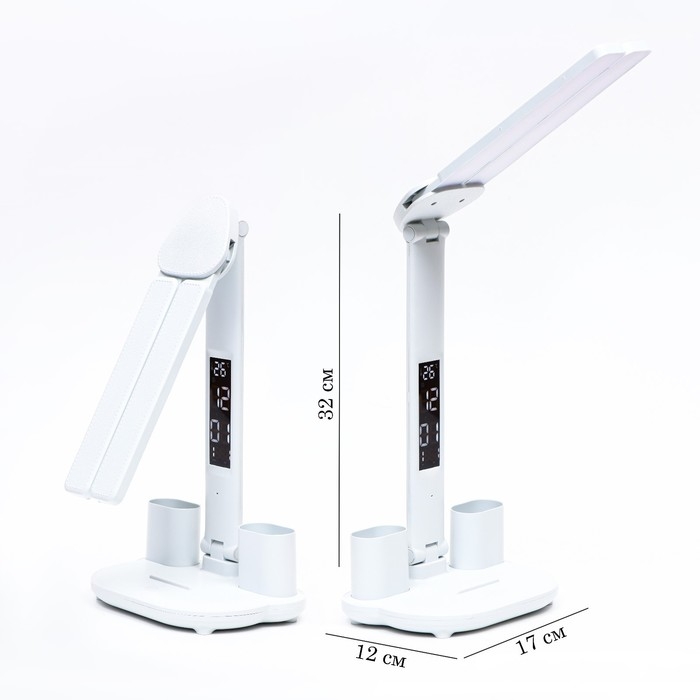 Часы-лампа электронные: календарь, термометр, LED, 3 режима, USB, 32 x 12 x 17 см Часы-лампа электронные: календарь, термометр, LED, 3 режима, USB, 32 x 12 x 17 см
