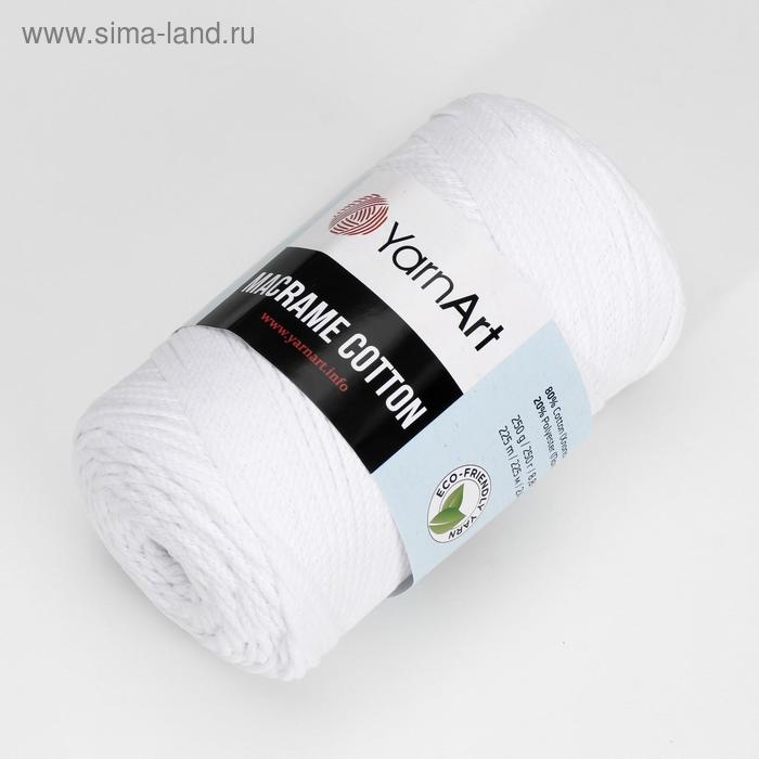 Пряжа  Пряжа "Macrame Cotton" 20% полиэстер,80% хлопок  225м/250гр (751 белый)