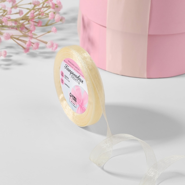 Лента капроновая, 10 мм, 20 ± 1 м, цвет слоновая кость №08 Лента капроновая, 10 мм, 20 ± 1 м, цвет слоновая кость №08