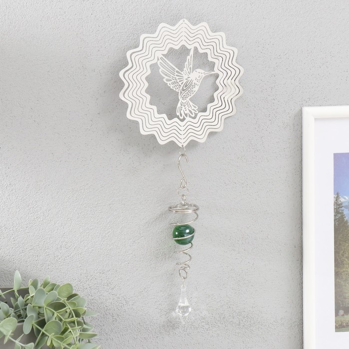 Ветряной колокольчик металл 3D Ветряной колокольчик металл 3D "Колибри" с бусиной 13,5х13,5х31 см