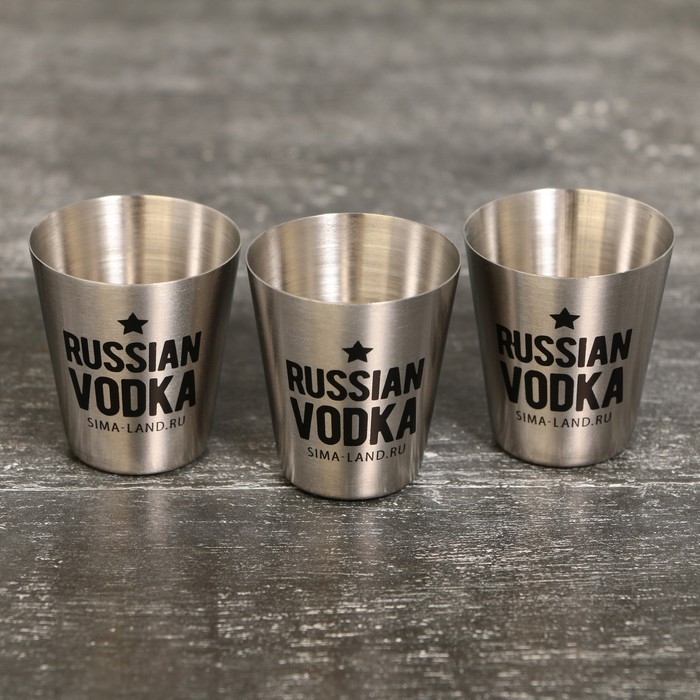 Стопки, набор Russian vodka, 3 шт Стопки, набор Russian vodka, 3 шт