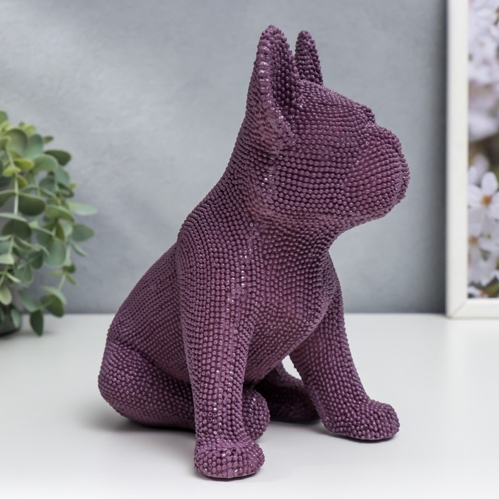 Сувенир полистоун Сувенир полистоун "Французский бульдог фиолет" барашковый сидит 19,5х12х16 см