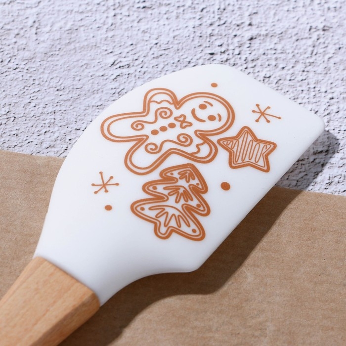 Новый год. Лопатка силиконовая «Печеньки», 26 х 5 см Новый год. Лопатка силиконовая «Печеньки», 26 х 5 см