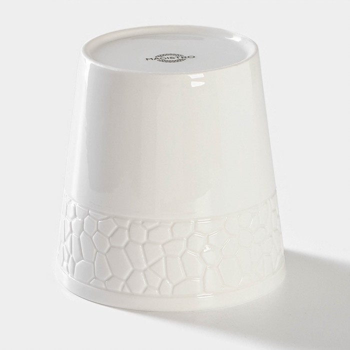 Банка для хранения сыпучих продуктов Magistro Rodos, 600 мл, 12,5&times;15,4 см, фарфоровая, цвет белый