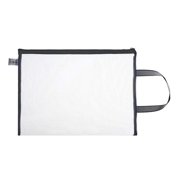 Папка-конверт на молнии формат А4, с ручкой, серый Папка-конверт на молнии формат А4, с ручкой, серый