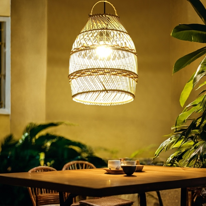 Светильник потолочный из ротанга Светильник потолочный из ротанга "Агус" 1х120Вт, Е27, 23х23х30 см