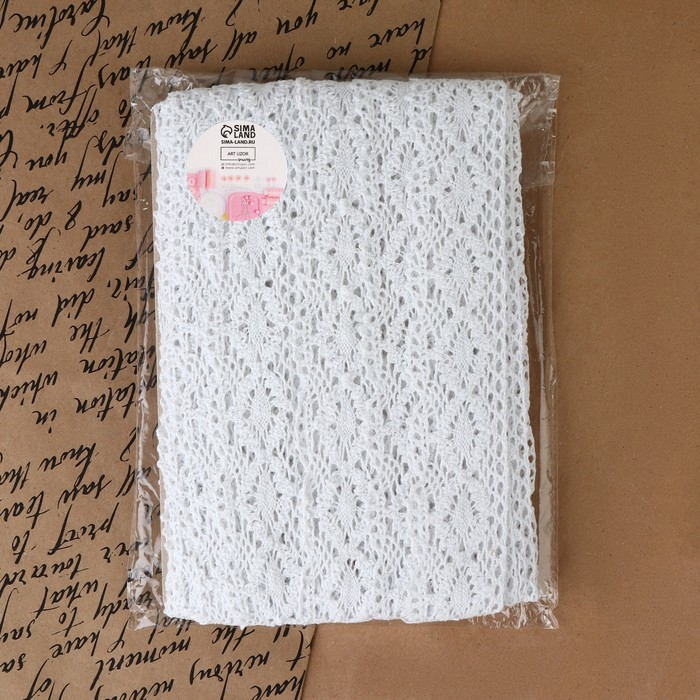 Кружево вязаное, 40 мм × 15 ± 1 м, цвет белый Кружево вязаное, 40 мм × 15 ± 1 м, цвет белый