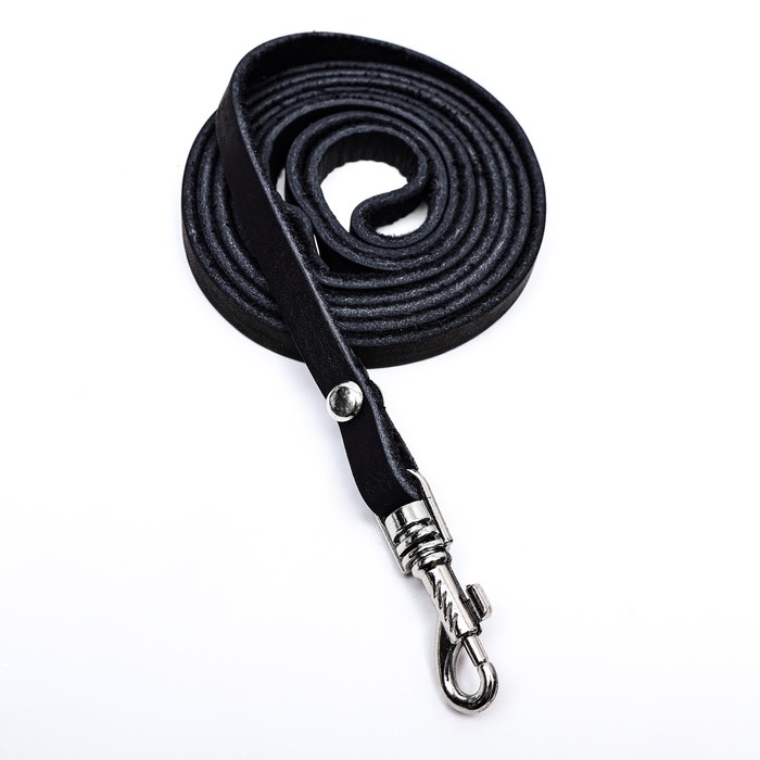 Поводок кожаный однослойный, 1.47 м х 0,8 см, черный Поводок кожаный однослойный, 1.47 м х 0,8 см, черный