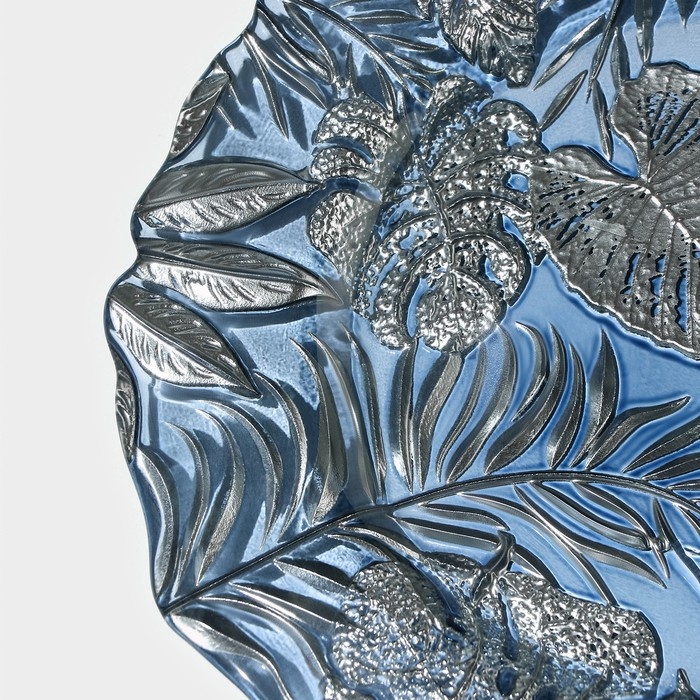 Тарелка стеклянная «Арабис», d=21,5 см, цвет голубой Тарелка стеклянная «Арабис», d=21,5 см, цвет голубой