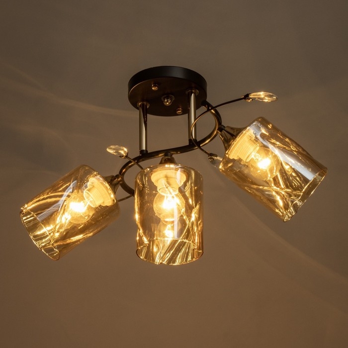 Люстра Люстра "Бруни" 3хЕ27 40Вт черный 50х23х27см BayerLux