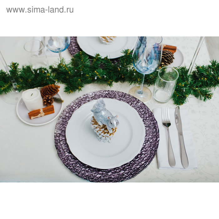 Тарелка - блюдо подстановочное Magistro «Кринкл», d=33 см, цвет серый