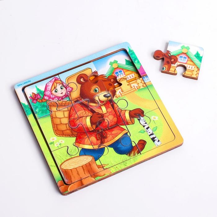 Пазл «Маша и медведь», 9 деталей Пазл «Маша и медведь», 9 деталей