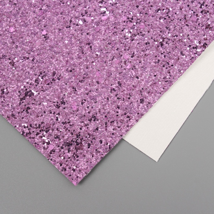 Лист для творчества иск.кожа Лист для творчества иск.кожа "Крупные блёстки" светлый фиолет лист 33х20 см толщина 0,84 мм