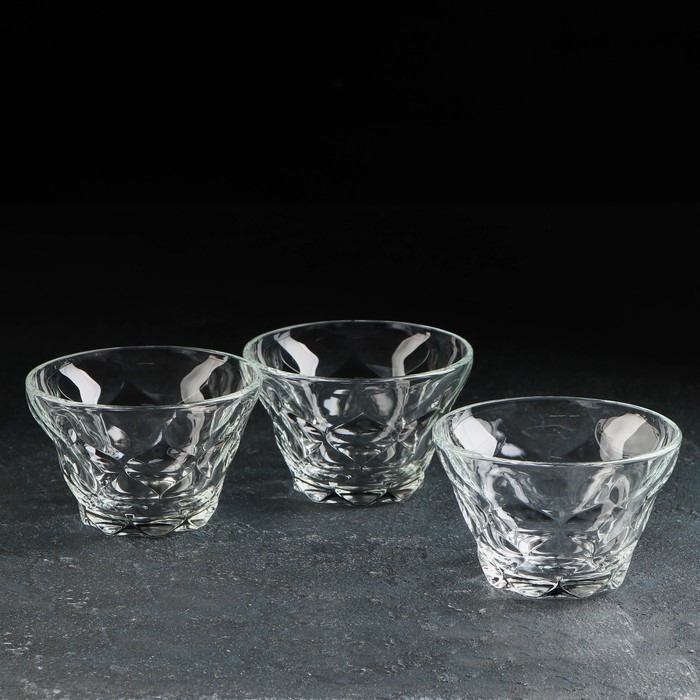 Набор стеклянных креманок «Айсд Диамант», 350 мл, 3 шт Набор стеклянных креманок «Айсд Диамант», 350 мл, 3 шт