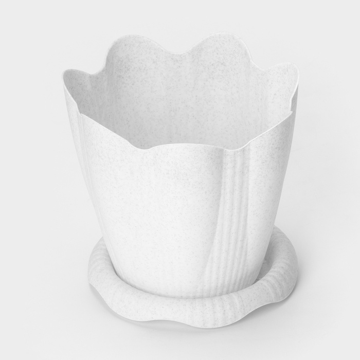 Горшок с поддоном «Эдельвейс», 3 л, цвет мраморный Горшок с поддоном «Эдельвейс», 3 л, цвет мраморный