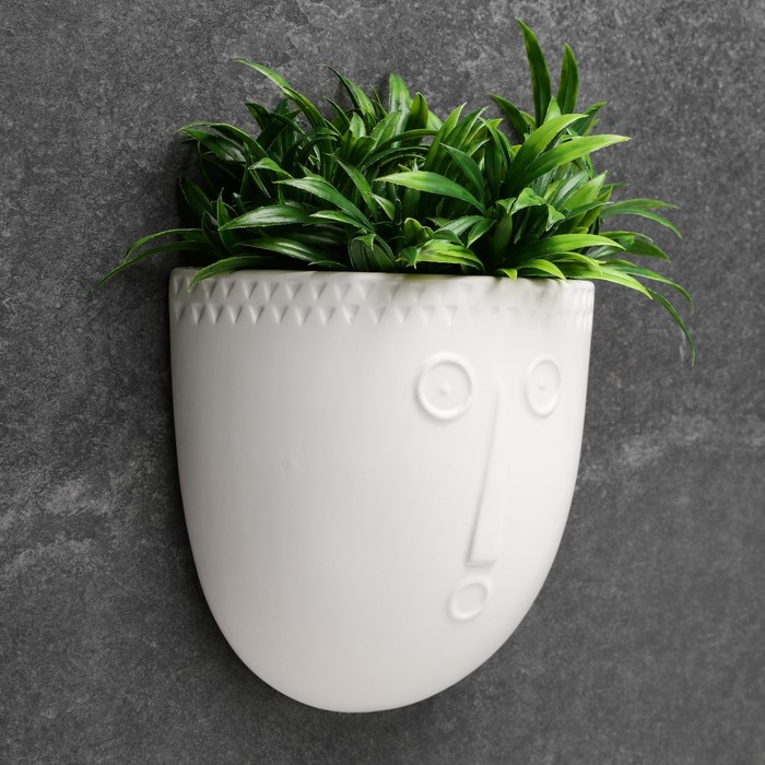 Кашпо подвесное Кашпо подвесное "Силуэт" белое, 17х7см