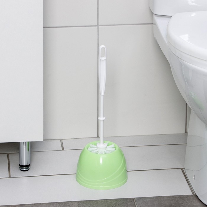 Ёршик для унитаза с подставкой BEROSSI Aqua, 13×13×36 см, цвет салатовый Ёршик для унитаза с подставкой BEROSSI Aqua, 13×13×36 см, цвет салатовый