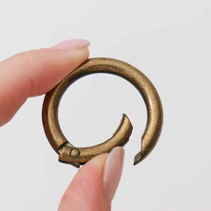 Кольцо-карабин, d = 25/35 мм, толщина - 5 мм, 5 шт, цвет бронзовый Кольцо-карабин, d = 25/35 мм, толщина - 5 мм, 5 шт, цвет бронзовый