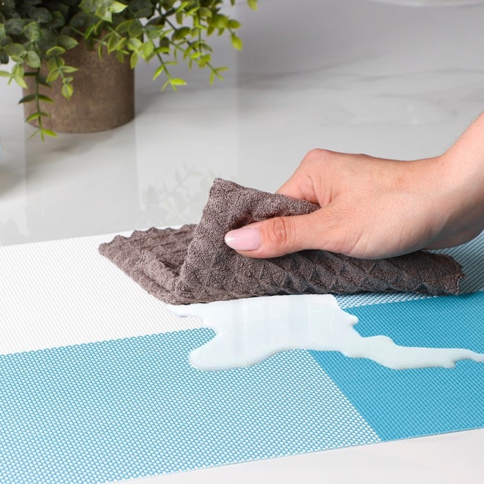 Салфетки сервировочные на стол Доляна «Настроение», 4 шт, 45×30 см, цвет бело-синий