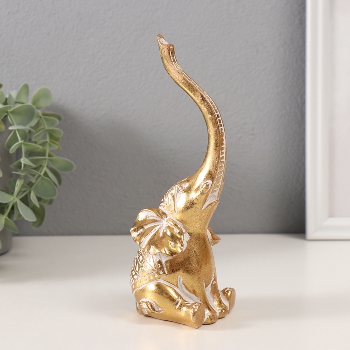 Сувенир полистоун Сувенир полистоун "Слон. Индейские узоры" золото 7х6,5х19 см