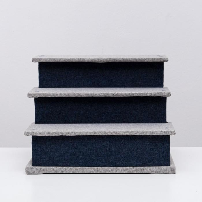 Домик-лесенка для животных  Домик-лесенка для животных "Пижон",  рогожка 39 х 38,5 х 32 см, серо-голубой