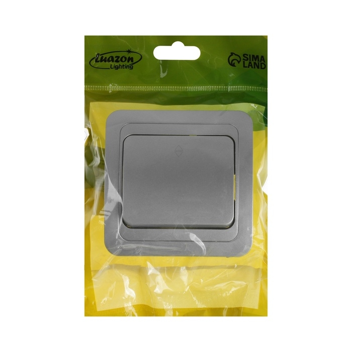 Выключатель проходной Luazon Lighting "Орион", 10 А, 1 клавиша, скрытый, серебристый