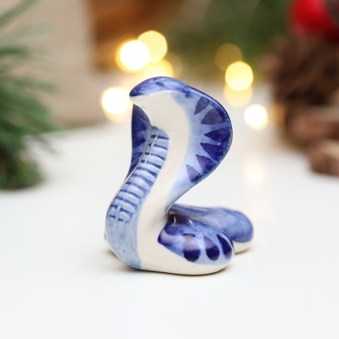 Сувенир Сувенир "Змея Кобра", 5 х 4,5 см, гжель