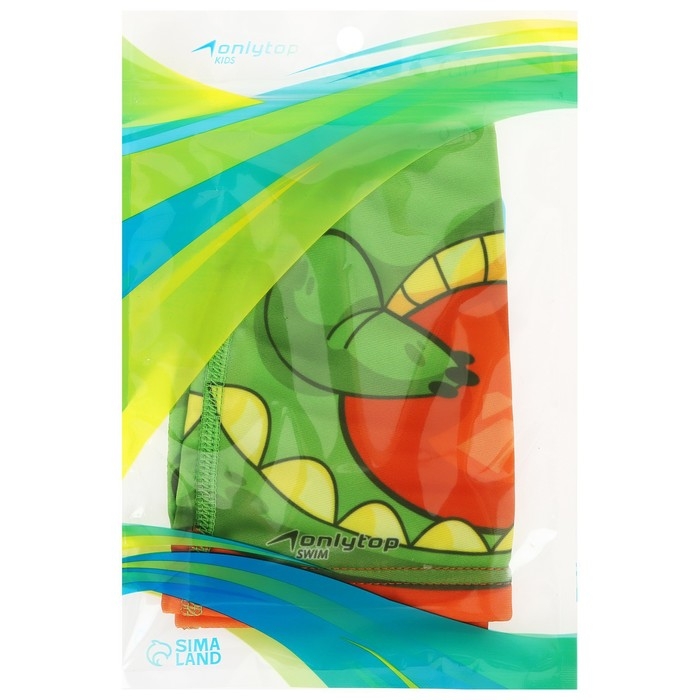 Шапочка для плавания детская ONLYTOP «Крокодильчик», тканевая, обхват 46-52 см Шапочка для плавания детская ONLYTOP «Крокодильчик», тканевая, обхват 46-52 см
