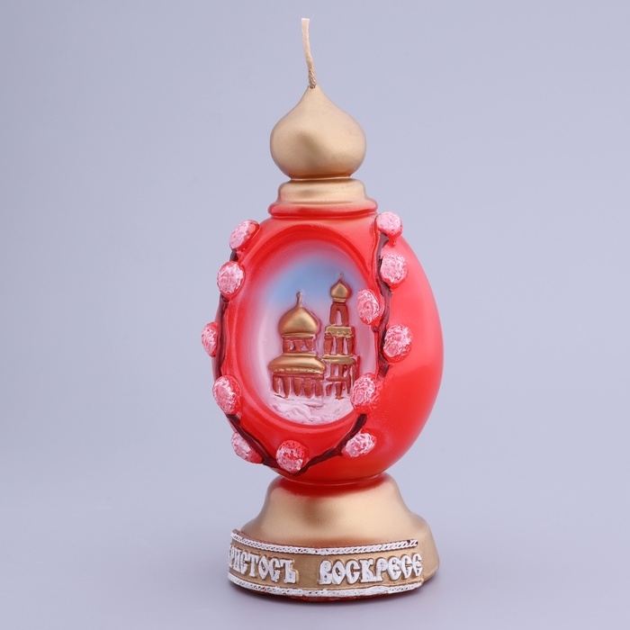 Декоративная свеча «Пасхальное яйцо с храмом»»
