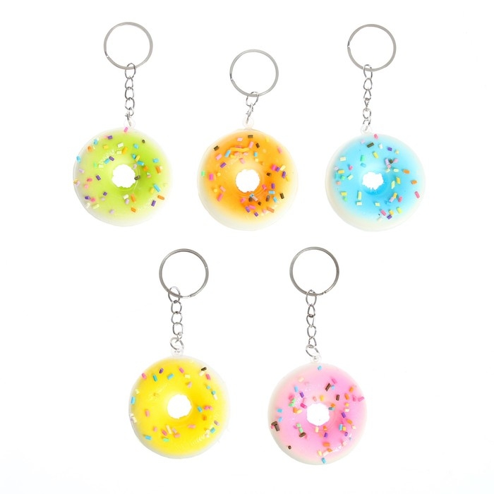 Сквиши «Пончик», на брелоке, цвета МИКС